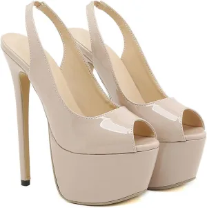 16CM/6.30IN Women's Fashion High Heels Ladies Open Toe Stiletto High Heels Sexy Comfy Weddings Party Evening Dress Shoes for Women