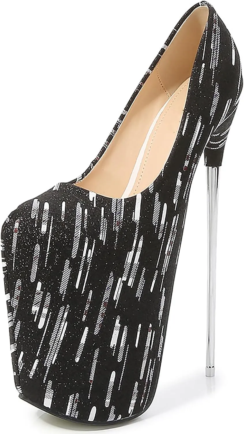 19CM/7.48IN Women Sexy Super High Stiletto Heels Pumps Pole Dance Shoes Stripper High Heels Thin High Heels Dress Wedding Party Shoes Ladies Stiletto Big Size 34-50
