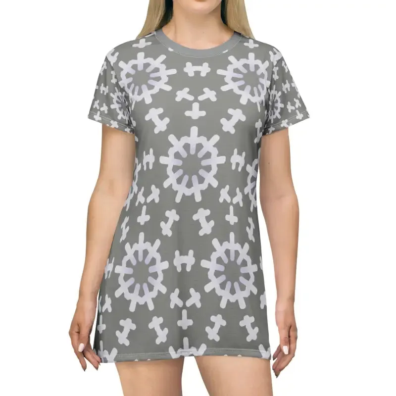 Abstract Geometric Print t Shirt Dress