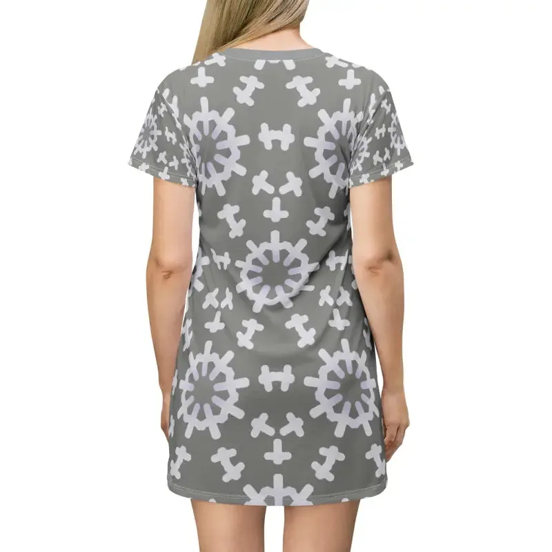 Abstract Geometric Print t Shirt Dress