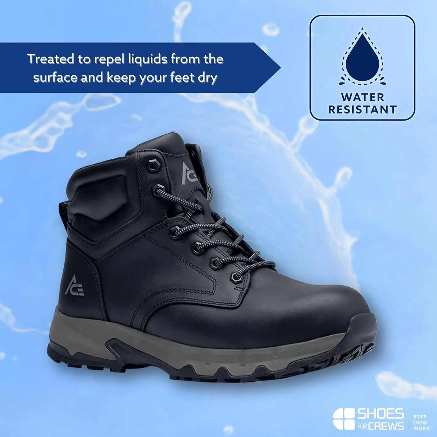 ACE Work Boots Men's, Women's, Unisex Fort Rock Nano Composite Toe (NCT) Slip and Water Resistant Boots