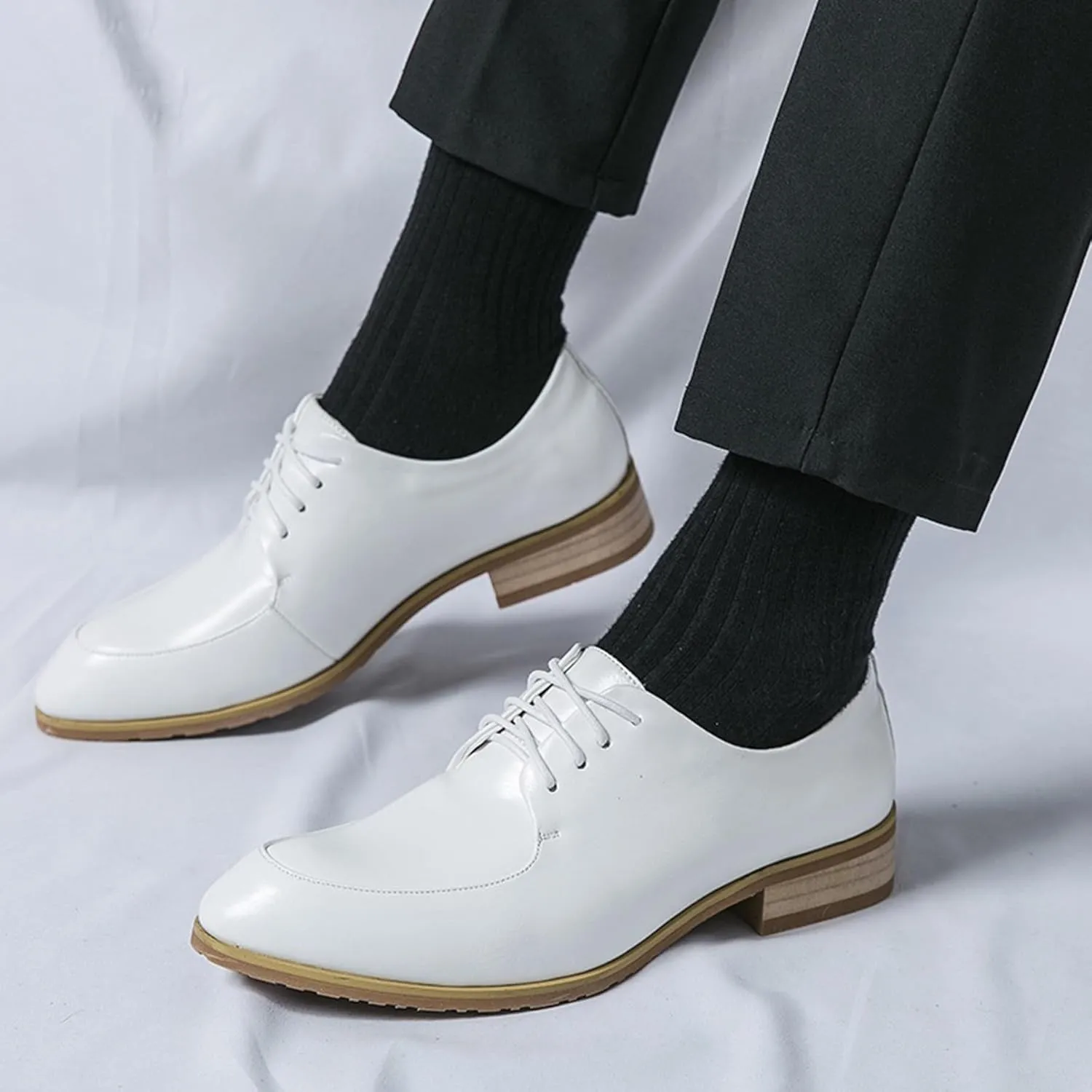 ADMLZQQ Classic Oxford Dress Shoes Mens Formal Business Lace-Up Full Grain Leather Shoes for Men
