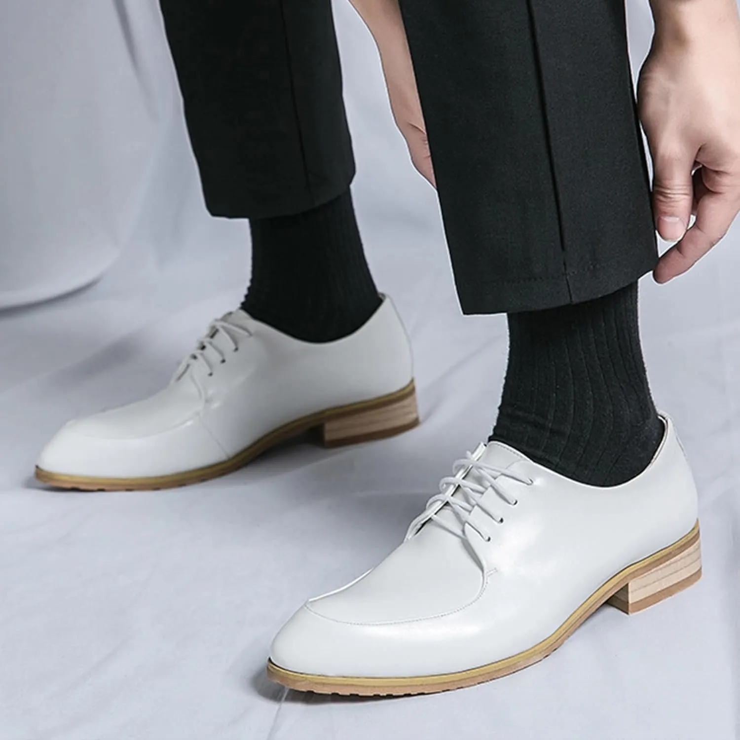 ADMLZQQ Classic Oxford Dress Shoes Mens Formal Business Lace-Up Full Grain Leather Shoes for Men