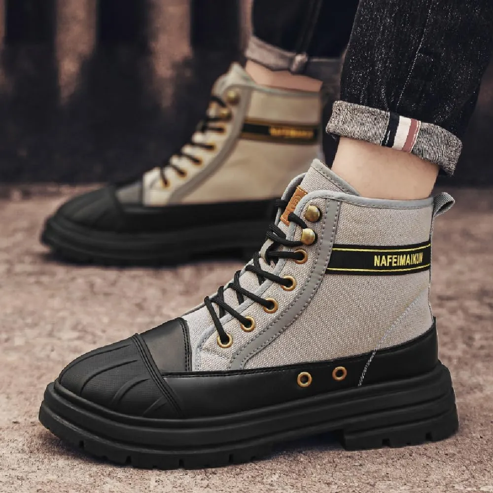 Asifn Mens Casual Boots Waterproof Hiking Boots Lightweight Non-slip Safety Boots Breathable Outdoor Work Boots