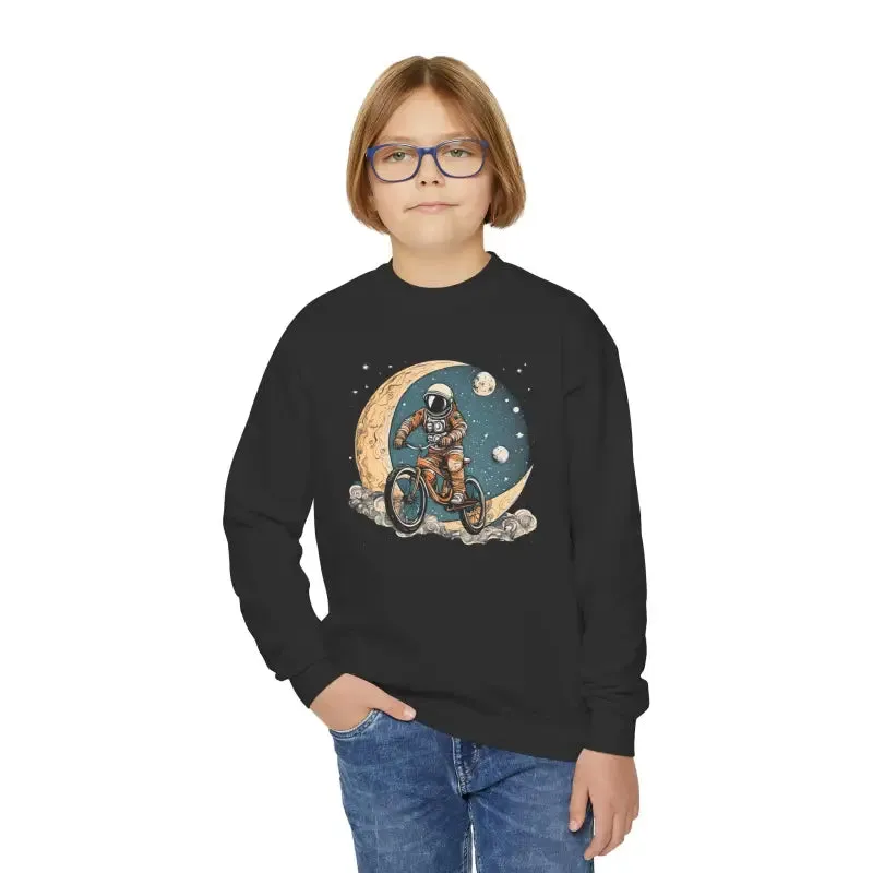 Astronaut Riding Youth Crewneck Sweatshirt