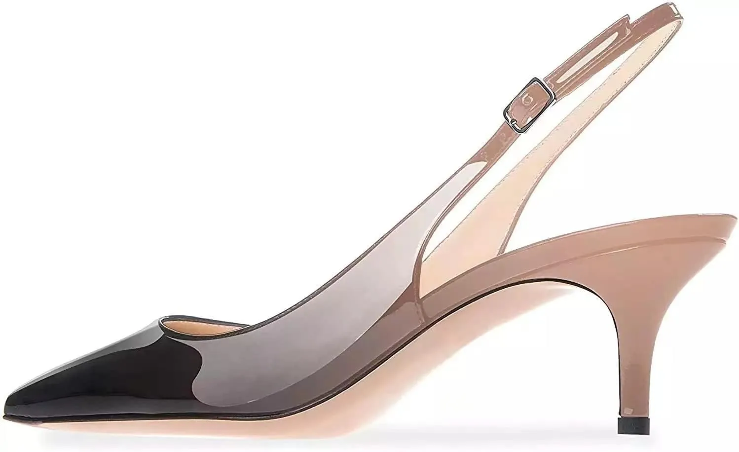 Axellion Women's Slingback Kitten Heels Closed Toe Wedding Pumps, Pointed Toe Low Heel Dress Shoes for Party & Prom