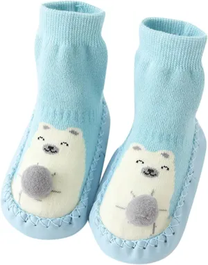 Baby Shoes,Autumn Winter Baby Shoes Cute Rabbit Bear Cartoon Children Cotton Warm Soft Non Slip Floor Boots