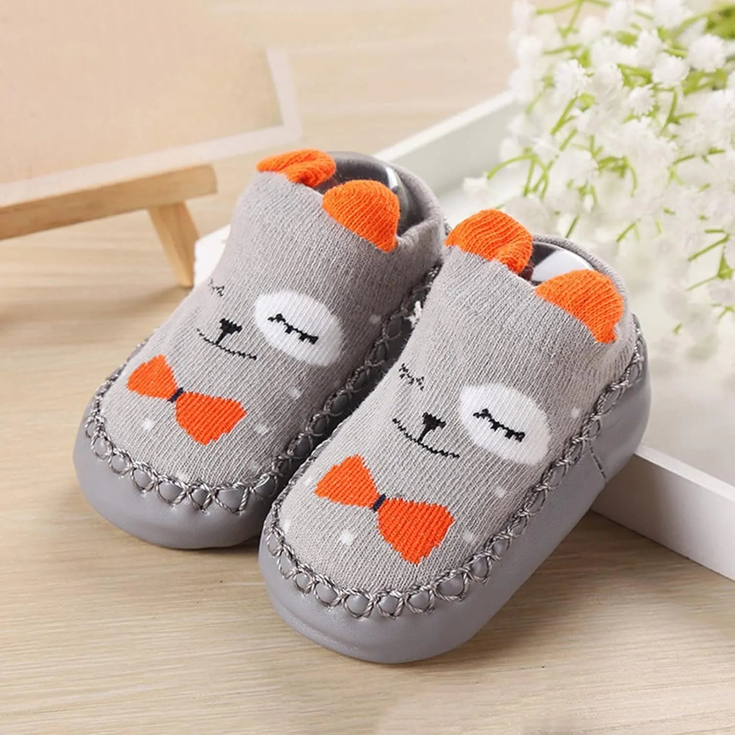 Baby Sock Shoes,Baby Boys Girls Cartoon Ears Floor Socks Non Slip Baby Step Shoes Socks Baby Booties