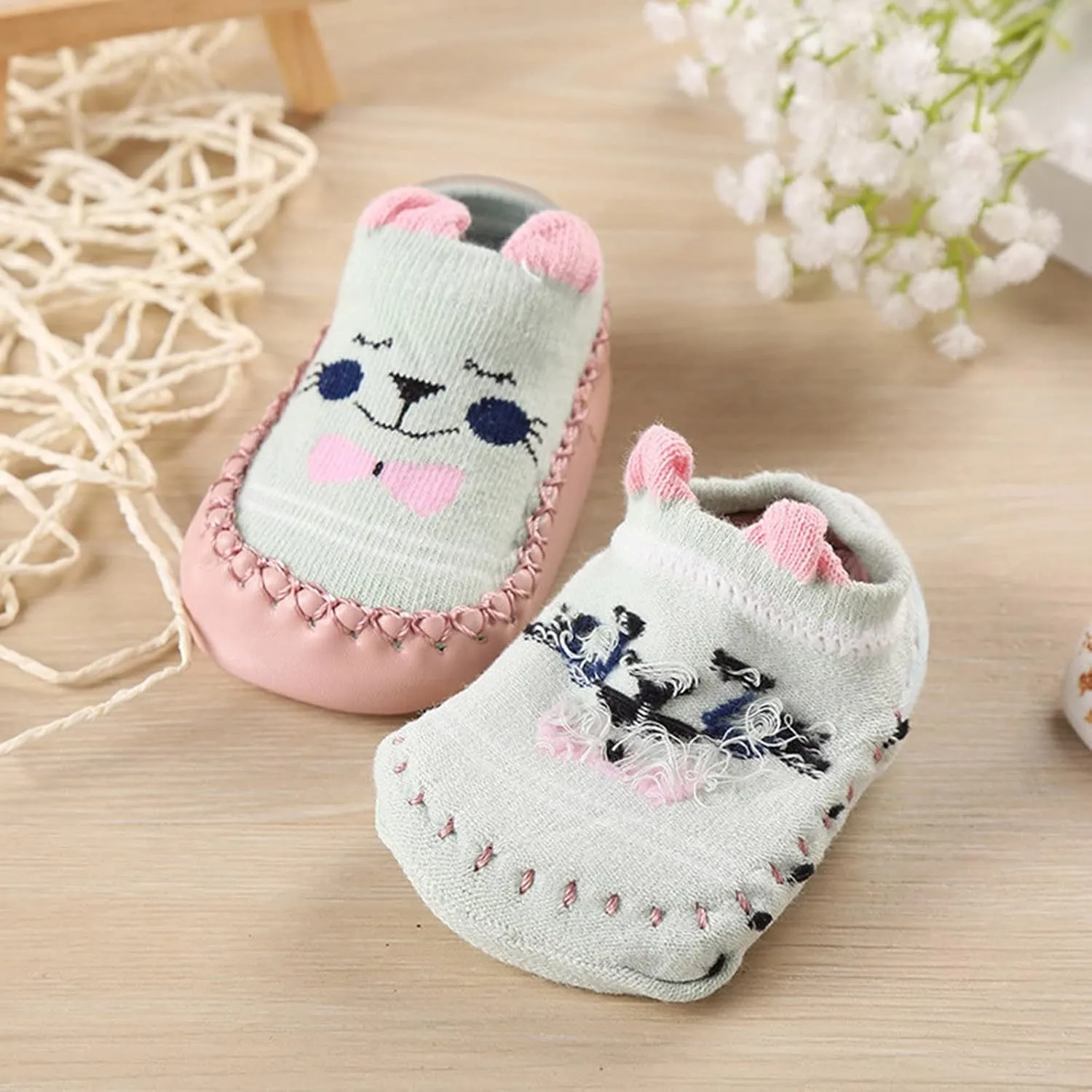 Baby Sock Shoes,Baby Boys Girls Cartoon Ears Floor Socks Non Slip Baby Step Shoes Socks Baby Booties