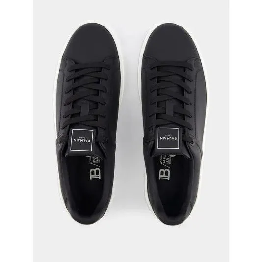 BALMAIN B-COURT BLACK CALFSKIN SNEAKERS