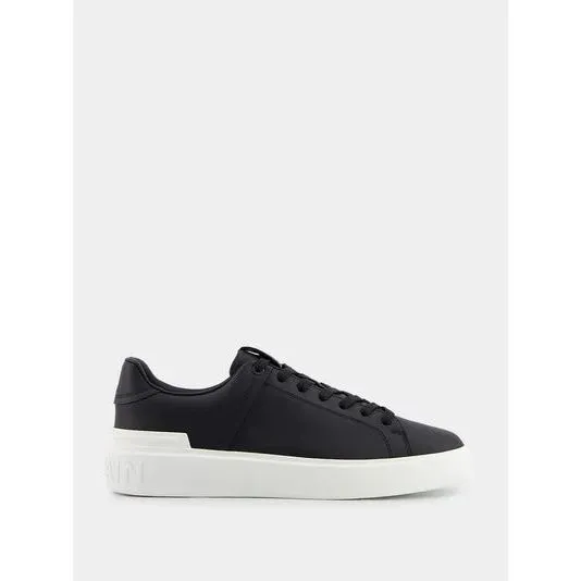 BALMAIN B-COURT BLACK CALFSKIN SNEAKERS