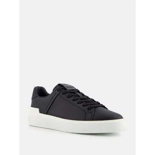 BALMAIN B-COURT BLACK CALFSKIN SNEAKERS