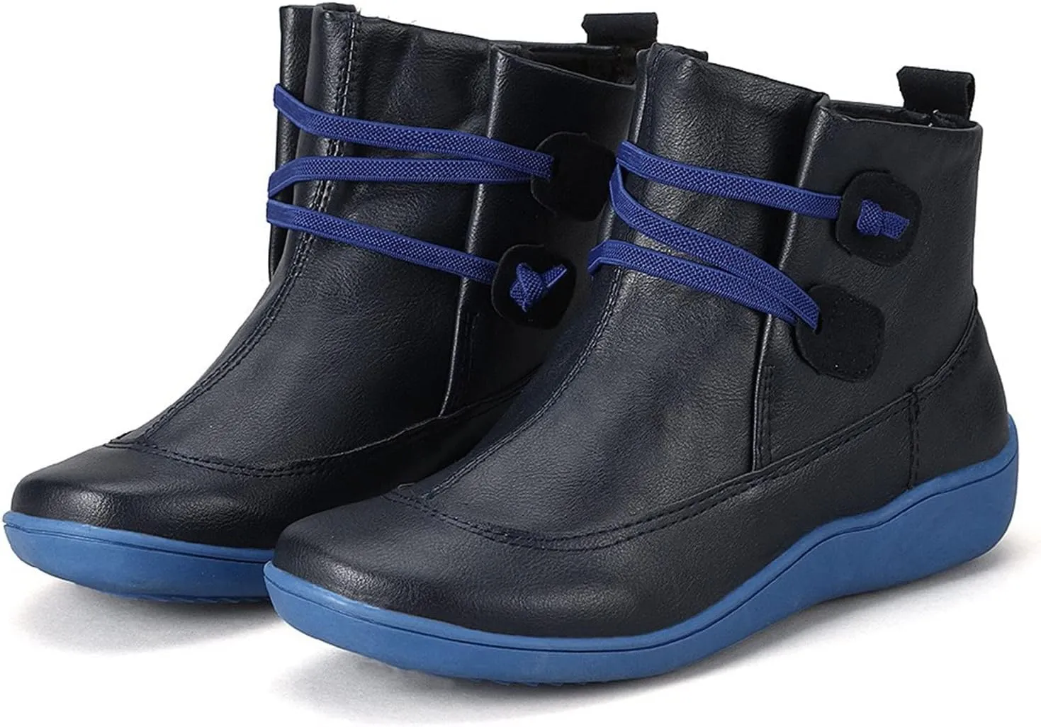 Bcshiye Womens Winter Snow Boots with Warm Fur Lined Comfort Outdoor Waterproof Anti-Slip Shoes Flat Ankle Booties