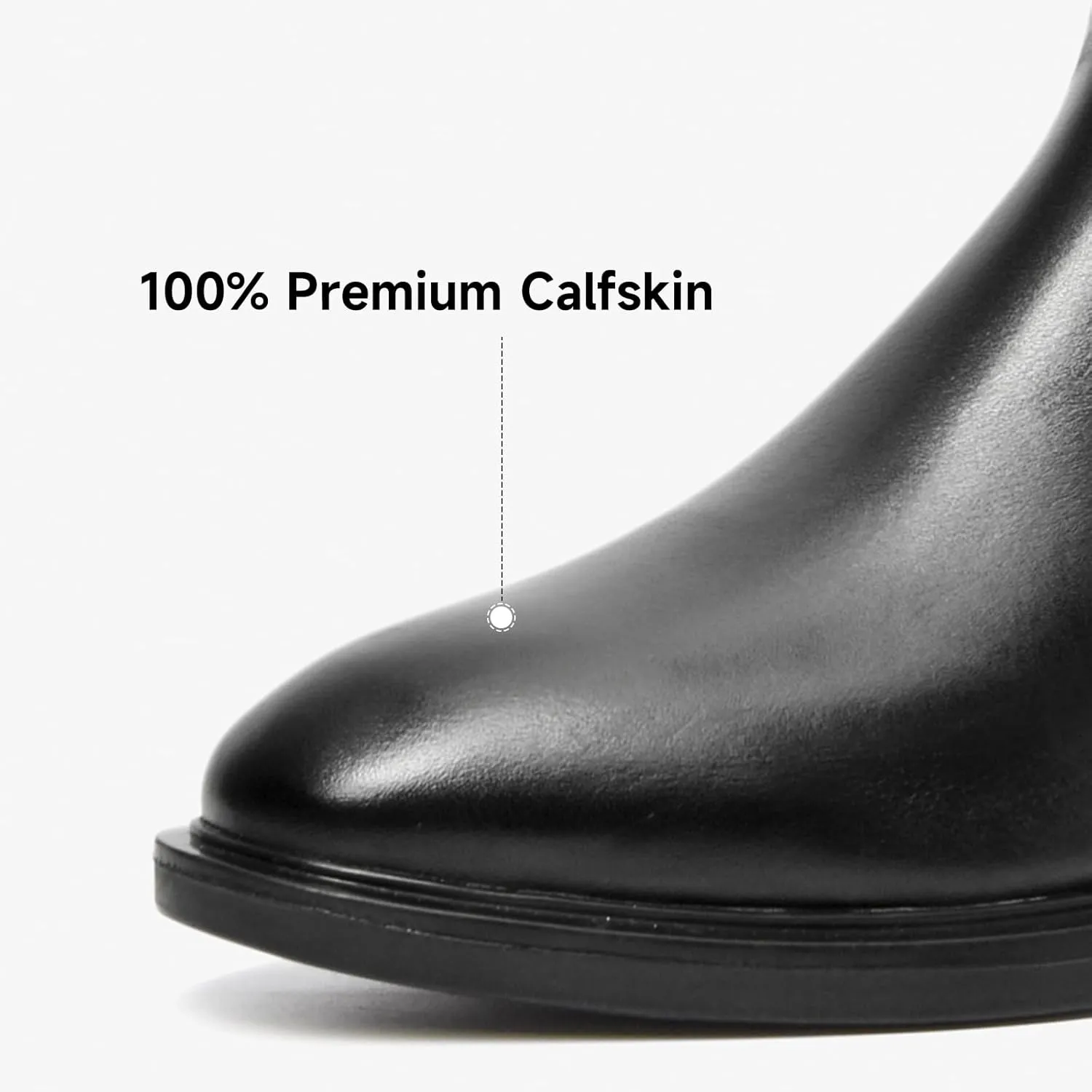 BEAU TODAY Knee High Boots for Women, Womens Genuine Leather Boots, Classic Low Block Heel Pointed Toe Fall Winter Boots