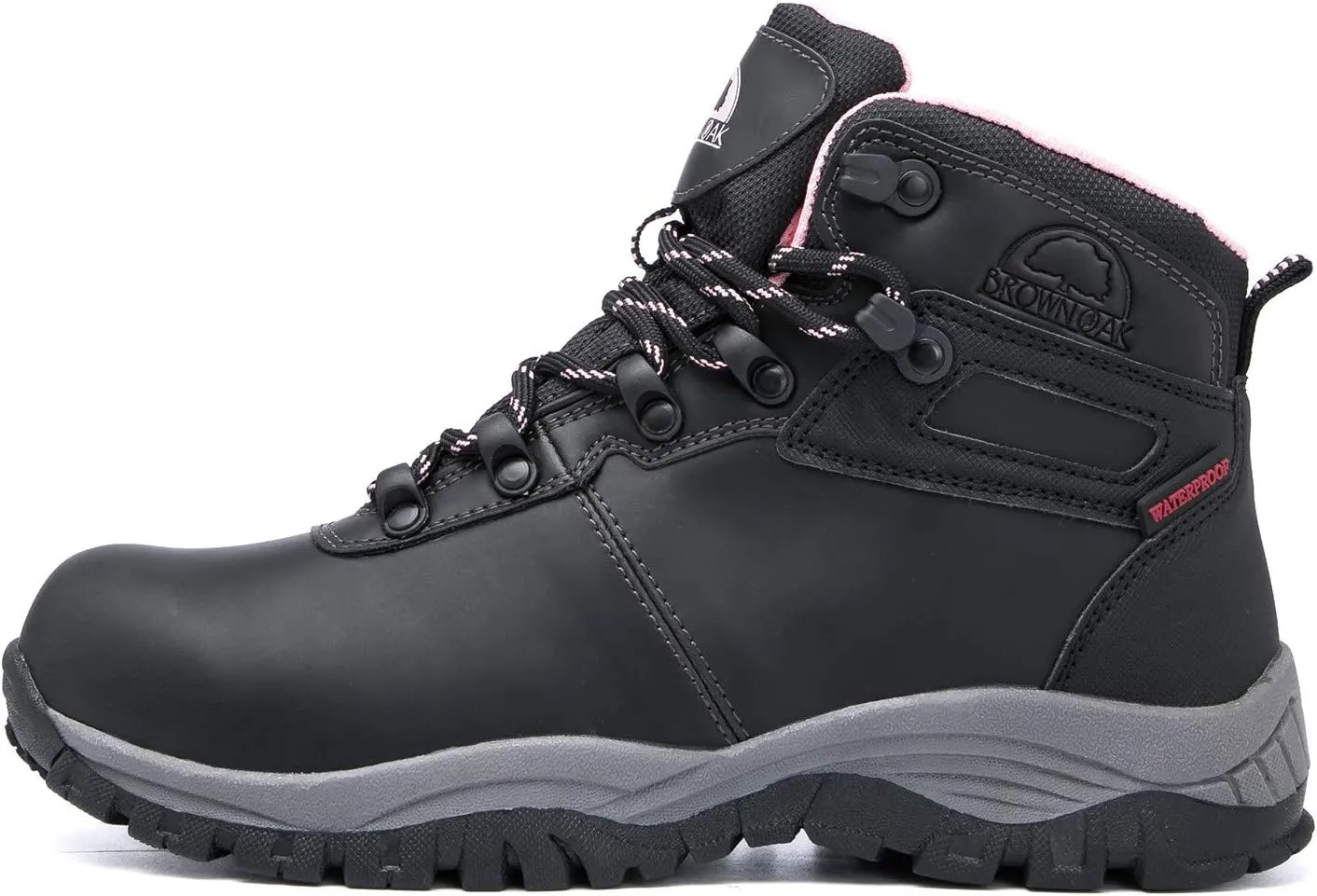 Brown Oak Womens Waterproof Lightweight Trekking Camping Backpacking Shoes Work Hiking Boots