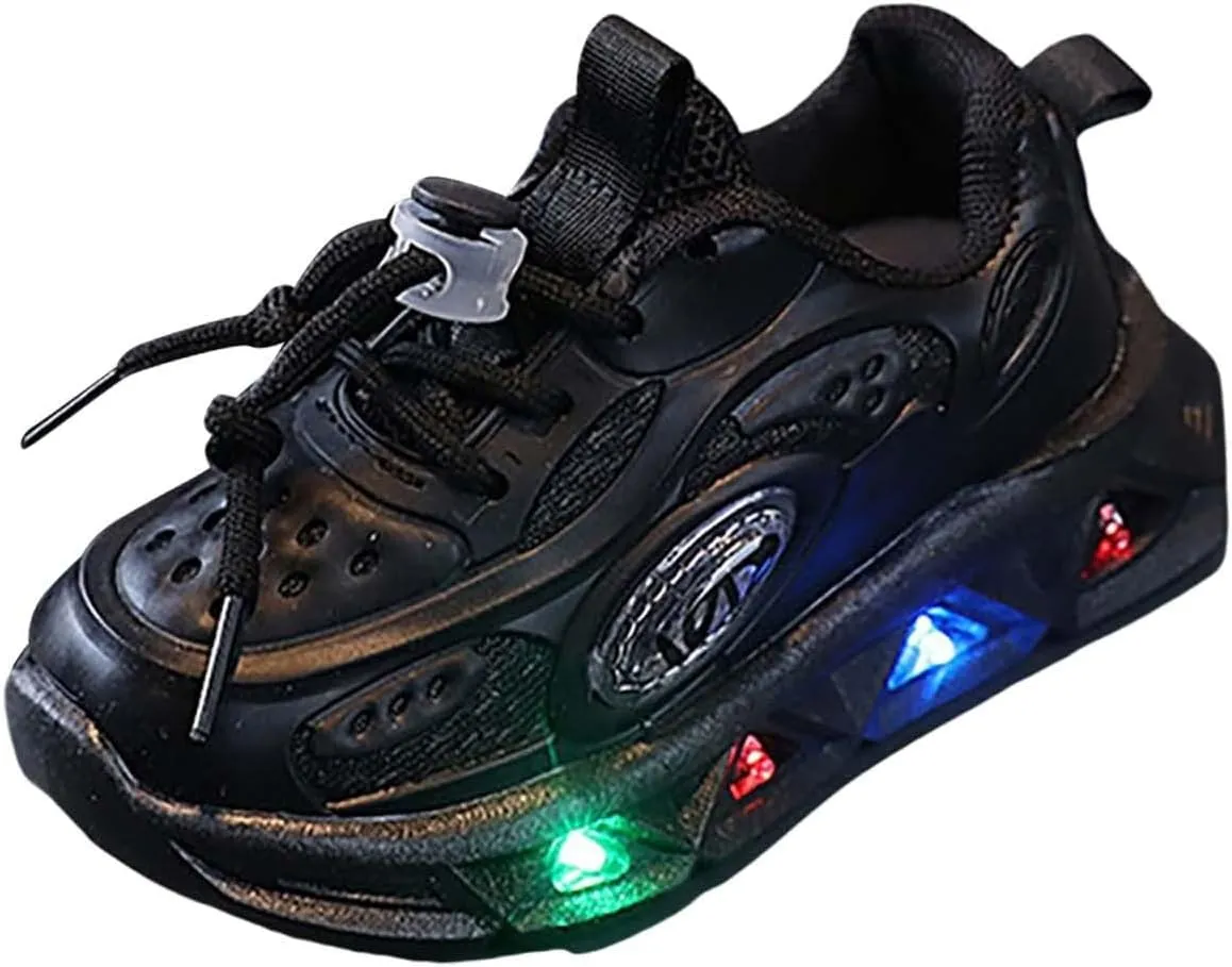 Cartoo Illuminated Sneakers for Outdoor Sports and Running with Breathable Design Light Up Shoes for Toddler Girls