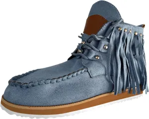 Cathalem Ankle Booties for Women, Closed Toe Low Heel Combat Western Shoes Womens Retro Cowboy Boots Fringed Ankle Boots