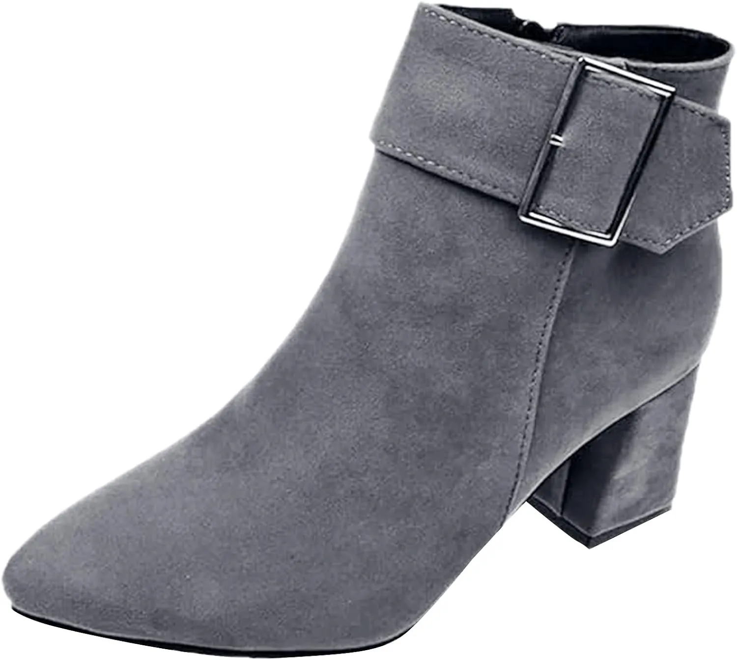 Cathalem Ankle Boots for Women Chunky Heel Pointed Toe Booties Side Zipper Fall Boots for Women Short Boots Dress Boots