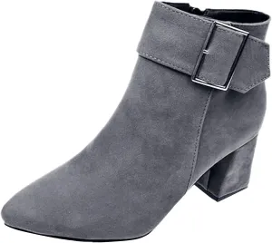 Cathalem Ankle Boots for Women Chunky Heel Pointed Toe Booties Side Zipper Fall Boots for Women Short Boots Dress Boots