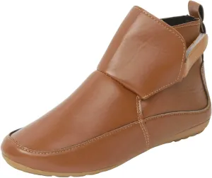 Cathalem Ankle Boots for Women No Heel,Arch Support Booties Side Zip-up Vintage Leather Damping Shoes Flat Heel Booties
