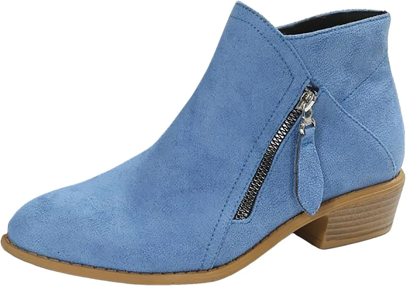 Cathalem Ankle Boots for Women, Women's Tie Knot Chelsea Pump Ankle Boots Closed Toe Stacked Heel Booties Shoes