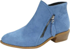 Cathalem Ankle Boots for Women, Women's Tie Knot Chelsea Pump Ankle Boots Closed Toe Stacked Heel Booties Shoes