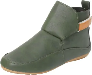 Cathalem Booties for Women 2024,Arch Support Booties Side Zip-up Vintage Leather Damping Shoes Flat Heel Booties