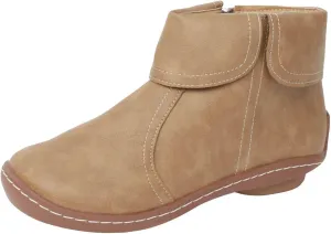 Cathalem Boots for Women, 2024 New Flat Heel Booties Arch Support Booties Side Zip-up Vintage Leather Damping Shoes