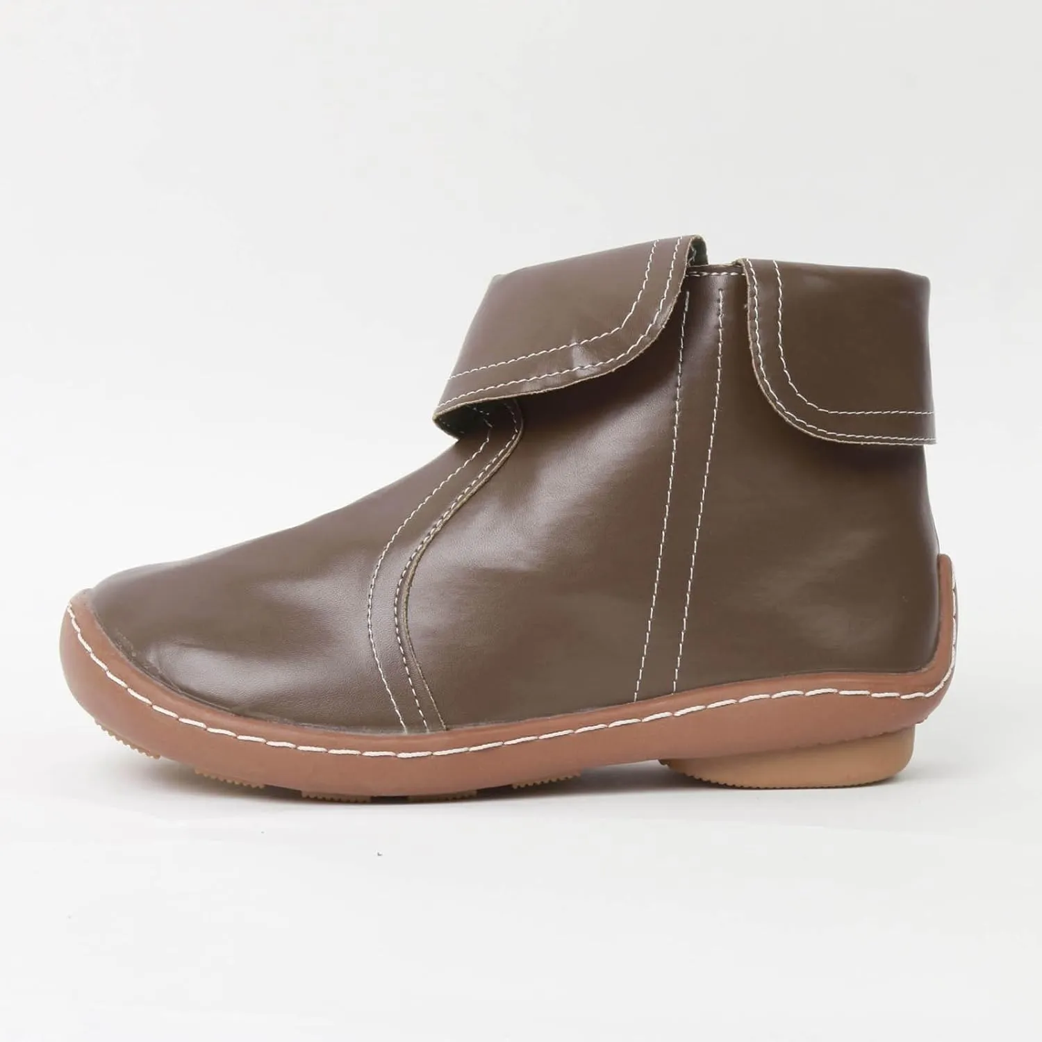 Cathalem Womens Ankle Boots, 2024 New Arch Support Booties Flat Heel Booties Side Zip-up Vintage Leather Damping Shoes