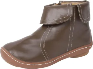 Cathalem Womens Ankle Boots, 2024 New Arch Support Booties Flat Heel Booties Side Zip-up Vintage Leather Damping Shoes