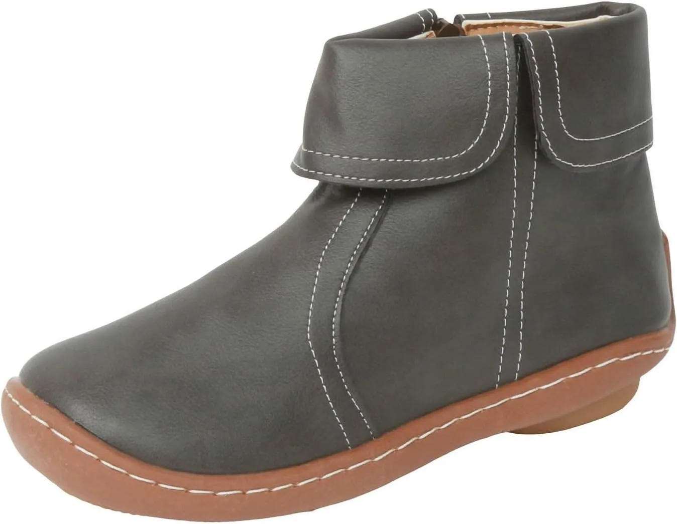 Cathalem Womens Ankle Boots, 2024 New Arch Support Booties Flat Heel Booties Side Zip-up Vintage Leather Damping Shoes