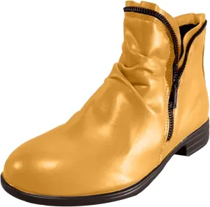 Cathalem Womens Ankle Boots Low Heel Flat Booties Chunky Stacked Pointed Toe Buckle Fall Western Dress Shoes
