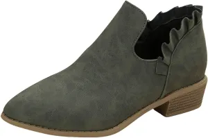 Cathalem Women's Ankle Boots Low Heels Chunky Cutout Booties Perforated Western Shoes Low Heel Arch Support Boots