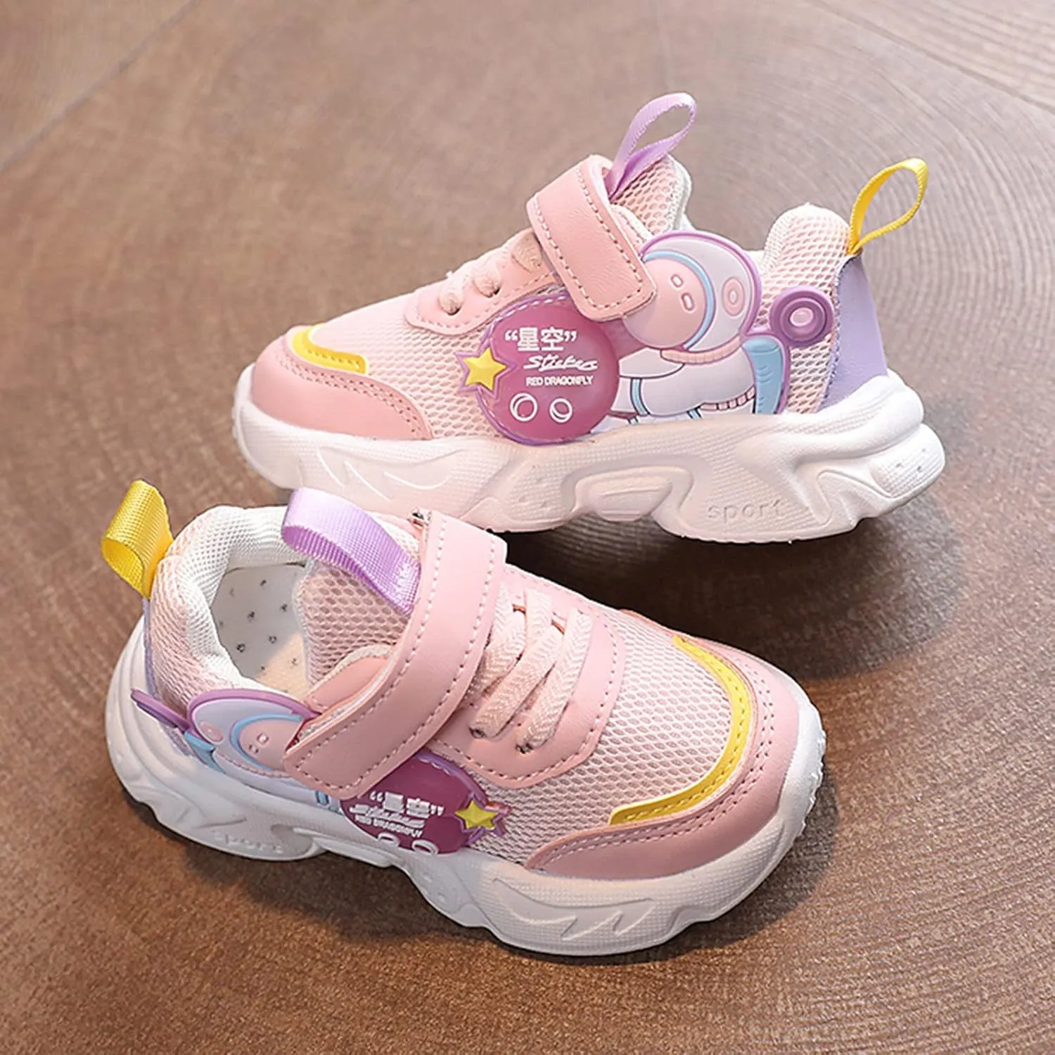 Children Sports Shoes Light Shoes Small White Shoes Running Tennis Shoes Non Slip Soft Bottom Toddler Shoes (Pink, 3-3.5 Years Toddler)