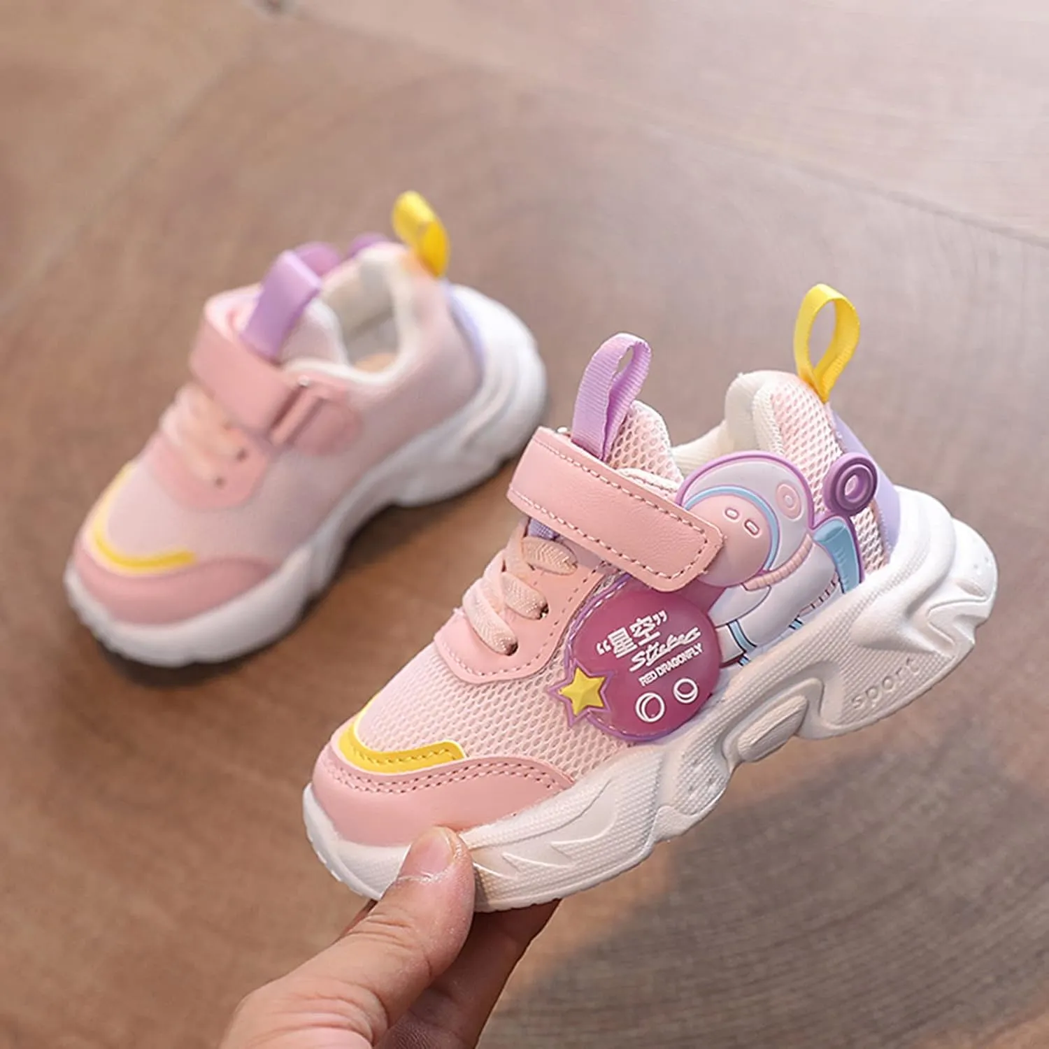 Children Sports Shoes Light Shoes Small White Shoes Running Tennis Shoes Non Slip Soft Bottom Toddler Shoes (Pink, 3-3.5 Years Toddler)