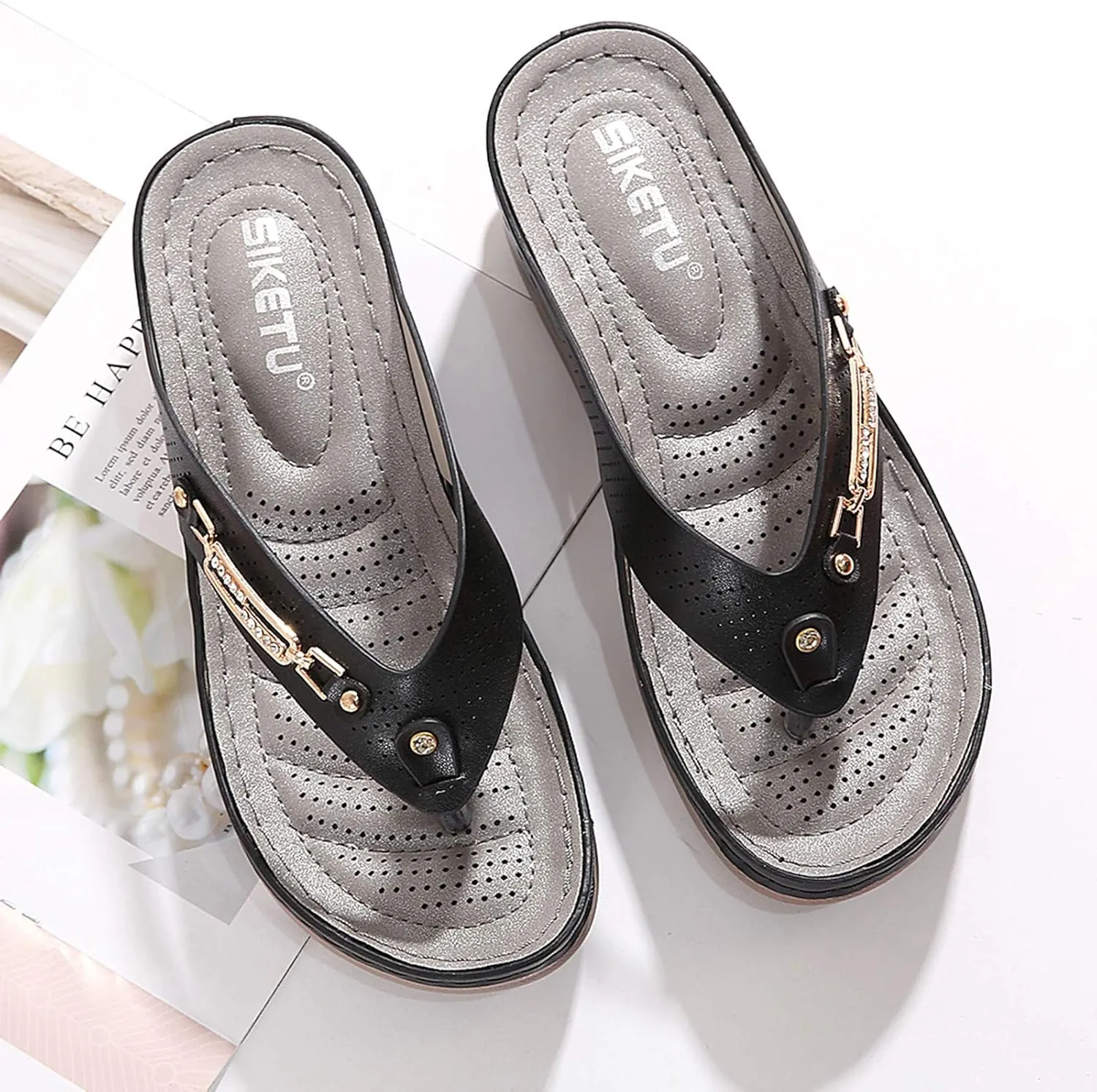 Comfortable Orthopedic Sandals Women Dressy Wedge Summer Walking Platform Footwear Casual Flip Flops Arch Support Open Toe