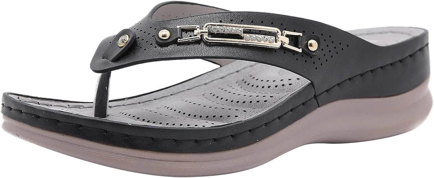 Comfortable Orthopedic Sandals Women Dressy Wedge Summer Walking Platform Footwear Casual Flip Flops Arch Support Open Toe