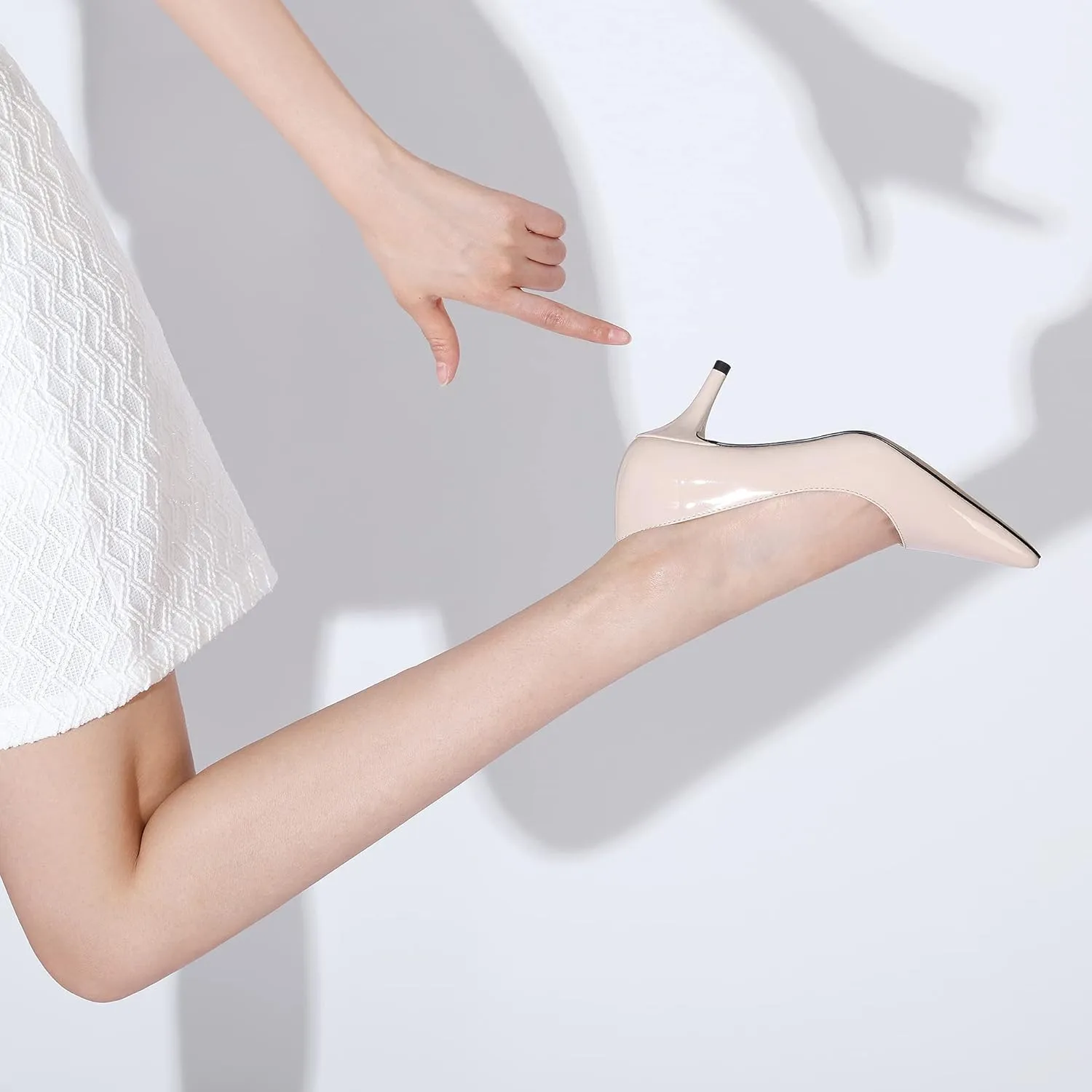 CosyFever 2.6 Inch Stiletto Pointed Toe Pumps Party Wedding Dressy Mid Heels Shoes