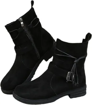 Cowgirl Bo_ots Wide_Calf Mid_Calf Dress bo_ots for Women Biker bo_ots Low He_el Side Zipper Combat Riding Ankle bo_oties