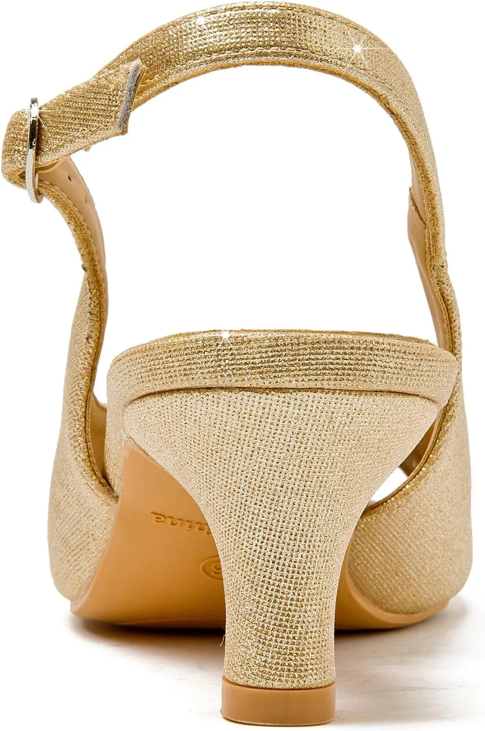 DADAWEN Women's Slingback Kitten Heels Tassels Peep Toe Pumps Wedding Party Dress Shoes