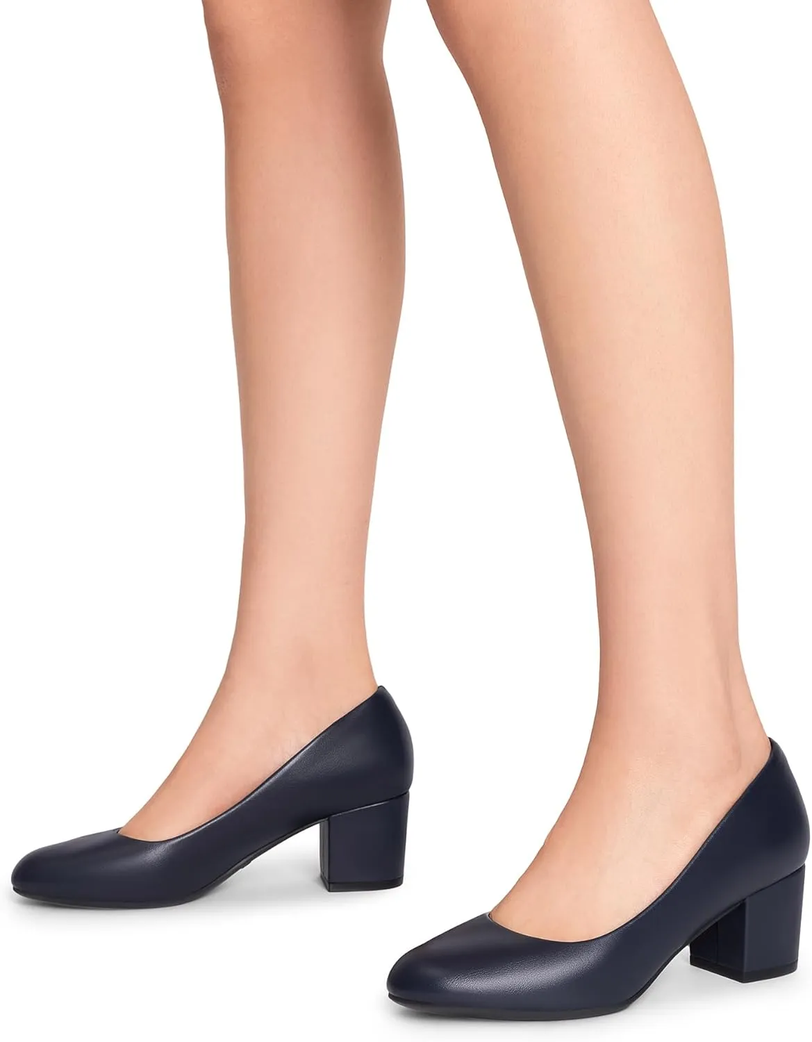 DREAM PAIRS Women's Pumps Low Chunky Block Heel Dress Shoes Closed Round Toe Comfortable Heels