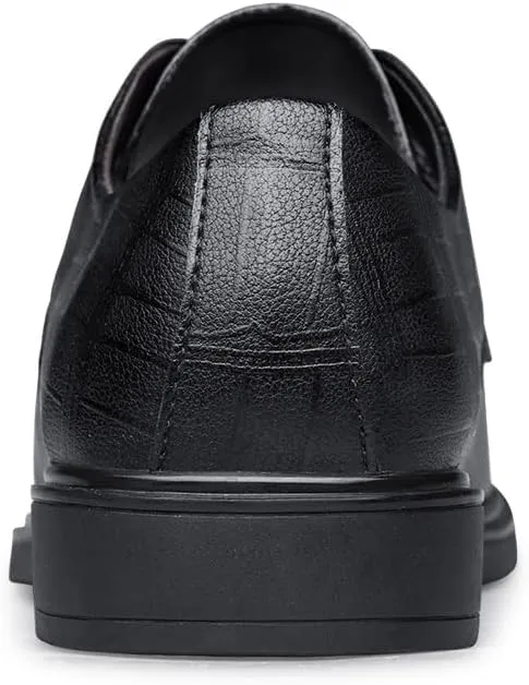 Dress Formal Shoes for Men Lace Up Plaid Embossed Vegan Leather Derby Shoes Low Top Non Slip Anti-Slip Prom