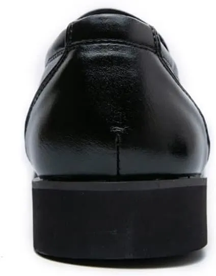 Dress Oxford Formal Shoes for Men Slip On Square Toe Bike Toe Vegan Leather Anti-Slip Low Top Rubber Sole Non Slip Outdoor