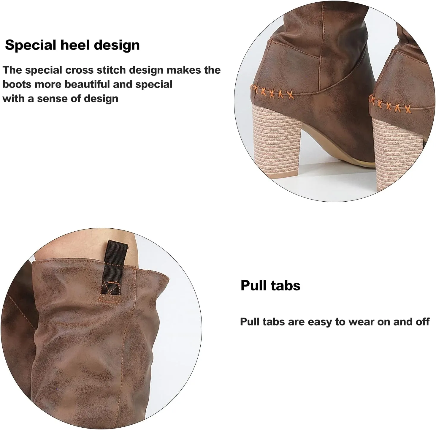 Erocalli Women's Knee High Boot Women Suede Thigh Boot Fashion Chunky Block High Heel Long Boots