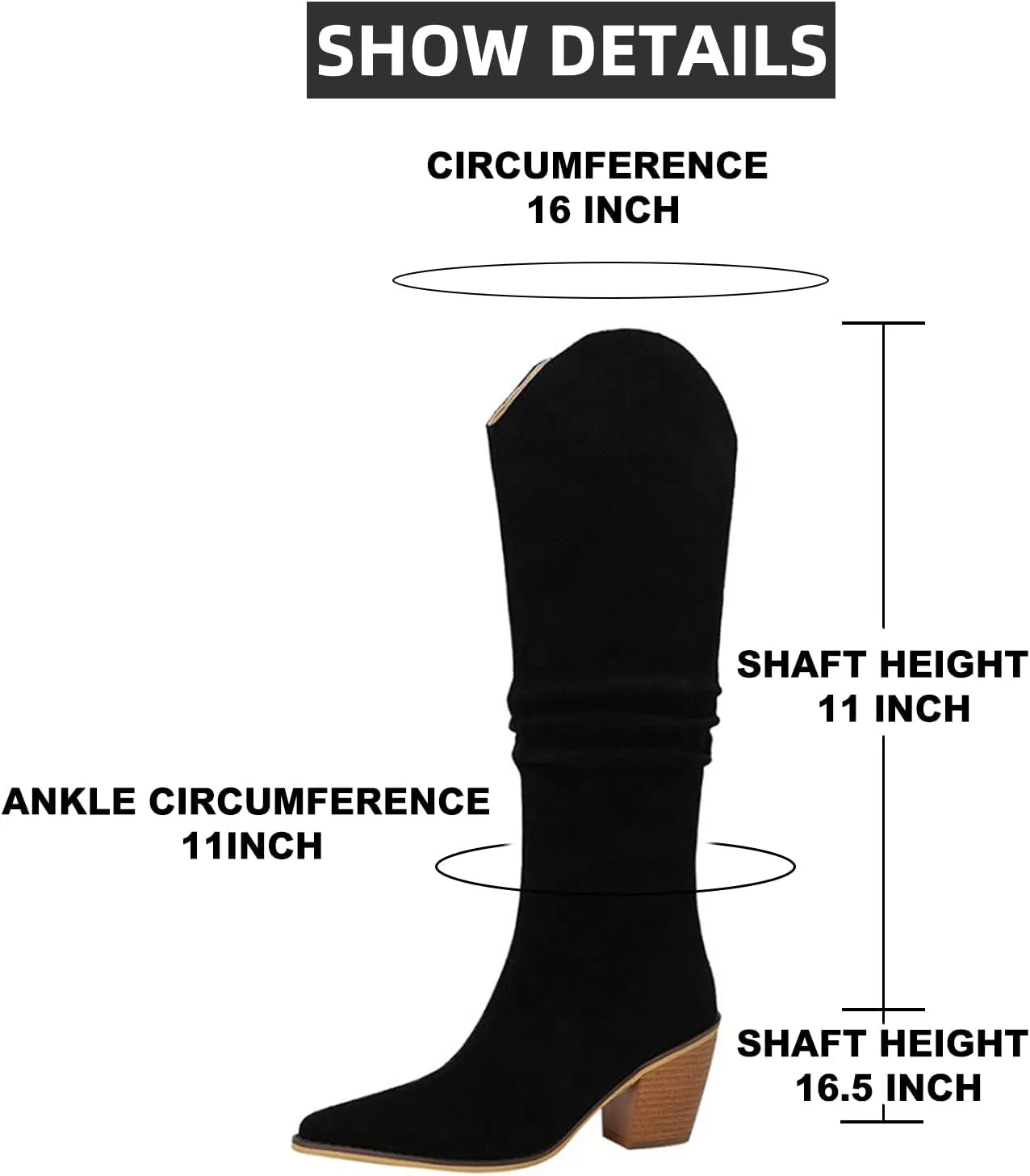 Erocalli Women's Knee High Boot Women Suede Thigh Boot Fashion Chunky Block High Heel Long Boots