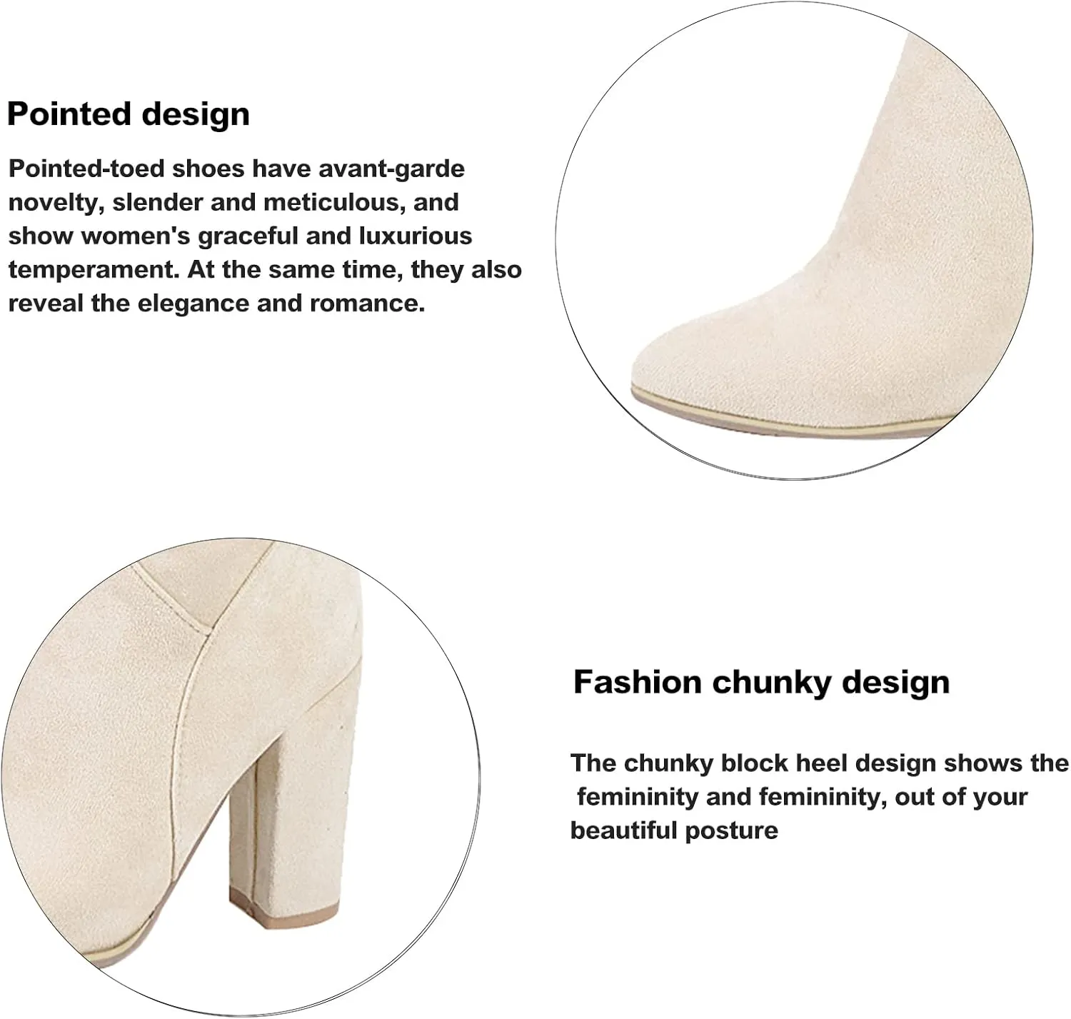 Erocalli Women's Knee High Boot Women Suede Thigh Boot Fashion Chunky Block High Heel Long Boots
