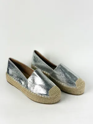 ESPADRILLES COMPENSÉES - ARGENTÉ