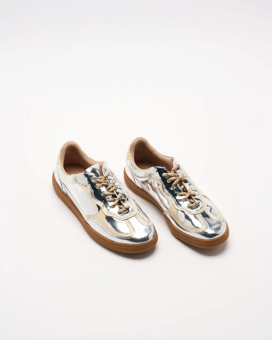 Fallon Leather Sneaker - Silver