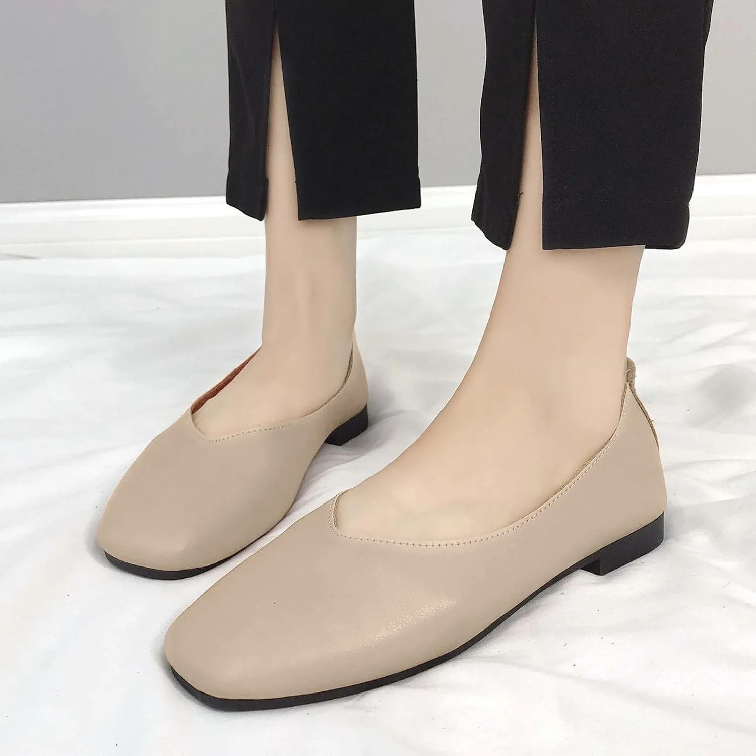 Fashion Spring and Summer Women Casual Shoes Low Heel Shallow Mouth Soft Sole Solid Color Comfortable Flat Bottom Summer Wedges Women