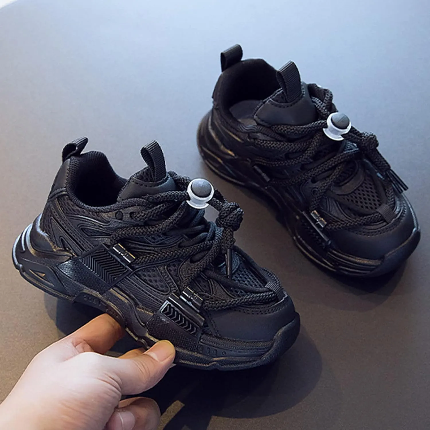 Fashion Spring Summer Children Sports Shoes Thick Soles Non Slip Breathable Run Comfortable Solid Kids Shoes Size 4